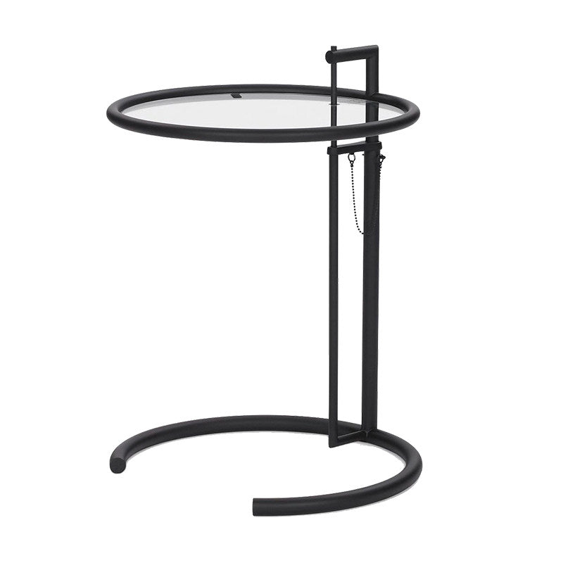 E-1027 Adjustable End Table Replica – Modern Glass & Stainless Steel Design