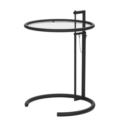 E-1027 Adjustable End Table Replica – Modern Glass & Stainless Steel Design