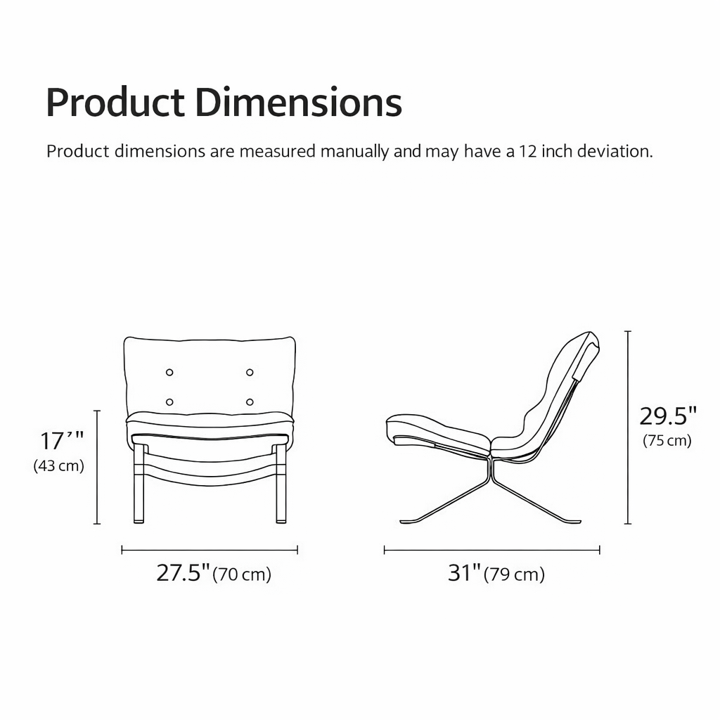 Sillón Omelette, réplica de sillón - Sillón Bauhaus de cuero italiano con respaldo ergonómico de 105° y patas de acero inoxidable