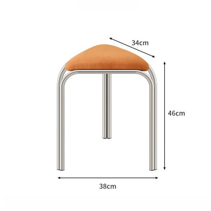 Bauhaus Stainless Steel Triangle Stool — Stackable Mid-Century Modern Design for Dining & Vanity