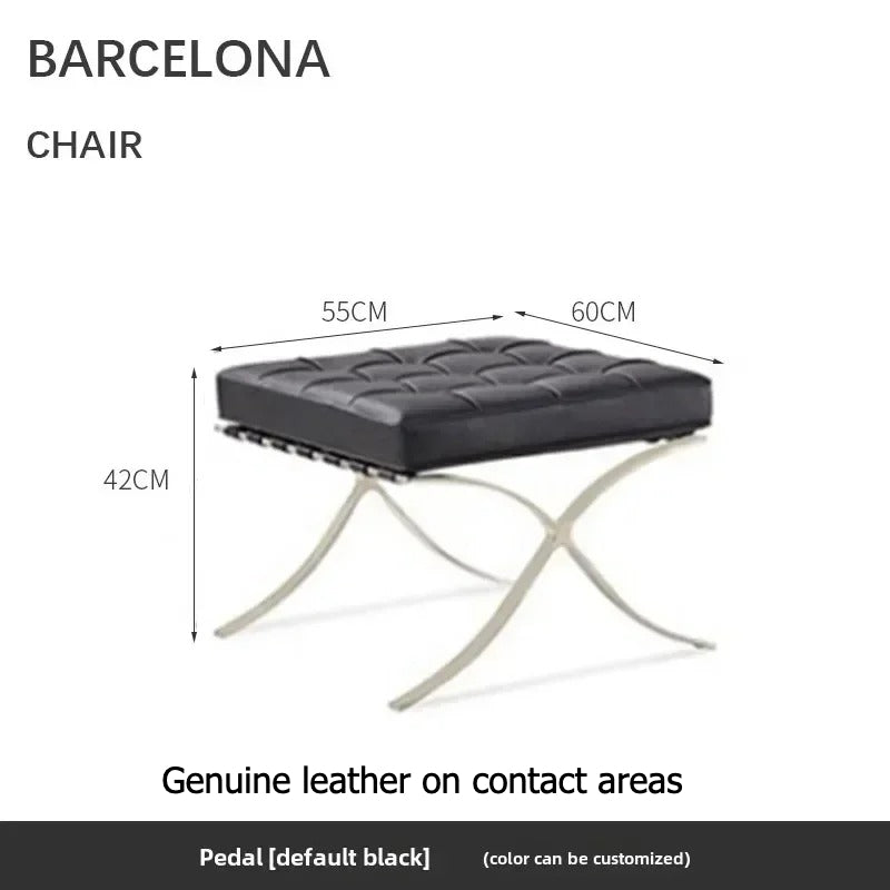 Customization Barcelona Chair – Architectural Design in Italian Leather and Stainless Steel