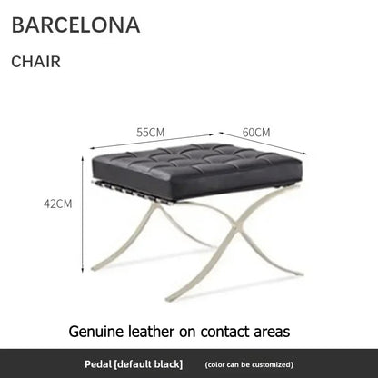 Customization Barcelona Chair – Architectural Design in Italian Leather and Stainless Steel