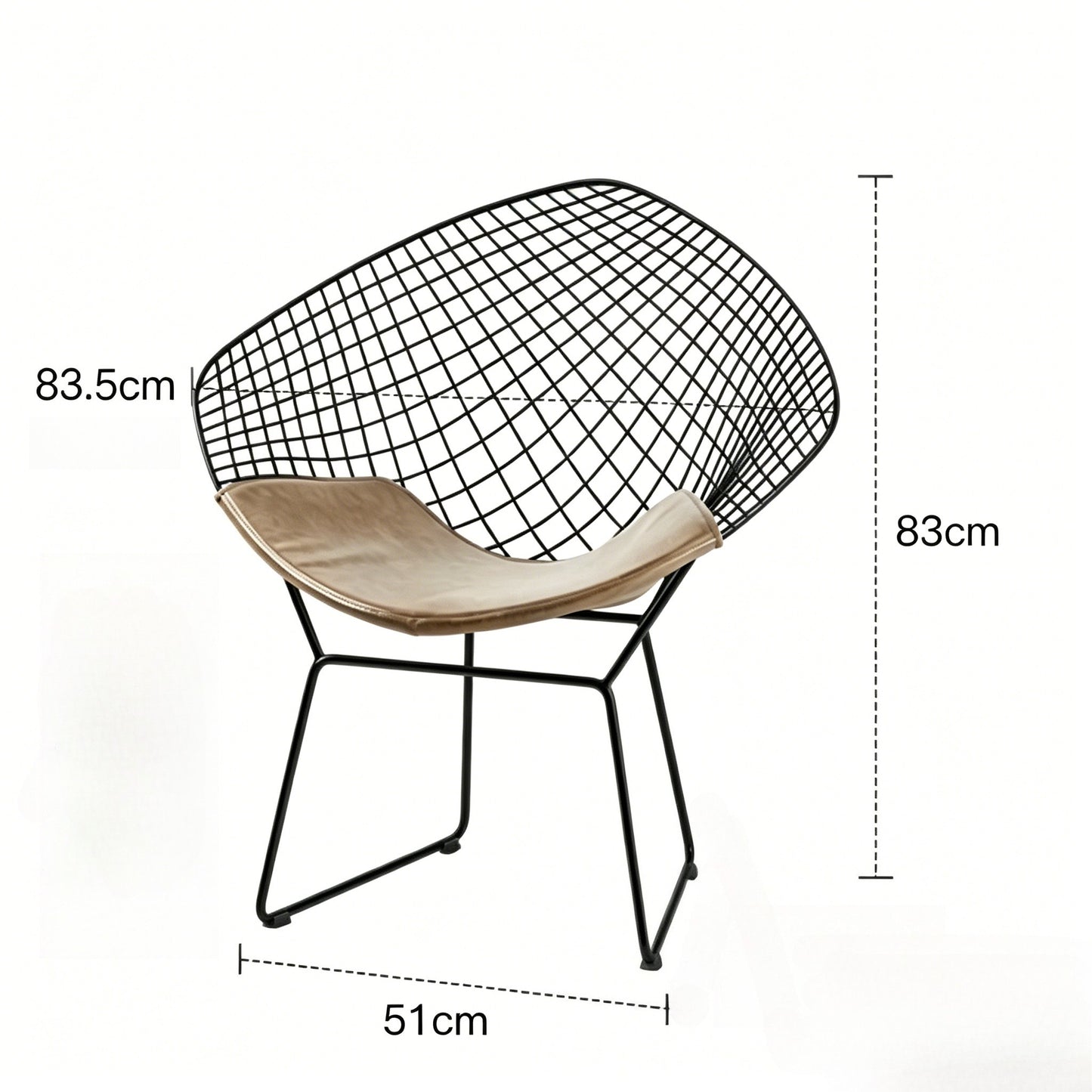 Diamond Wire Lounge Chair – Modern Mid-Century Accent Seating