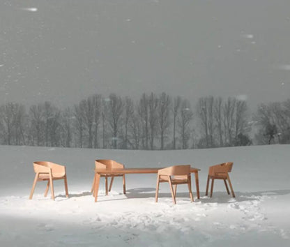 Nordic Solid Wood Dining Chair – Modern Minimalist Designer Armchair for Home & Cafe