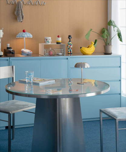 Table à manger ronde Harman — Design Bauhaus vintage pour petits espaces
