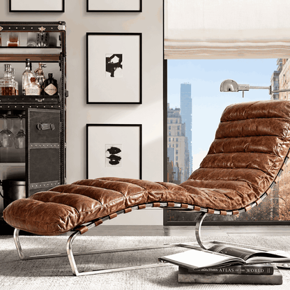 Oviedo Récamiere – Vintage-inspirierter Leder-Loungesessel