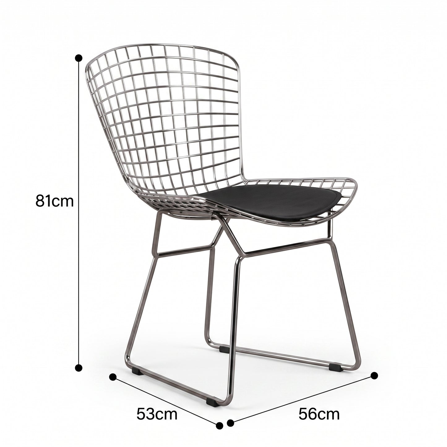 Mid-Century Modern Bauhaus Dining Chair — Minimalist Designer Steel Backrest Chair for Home