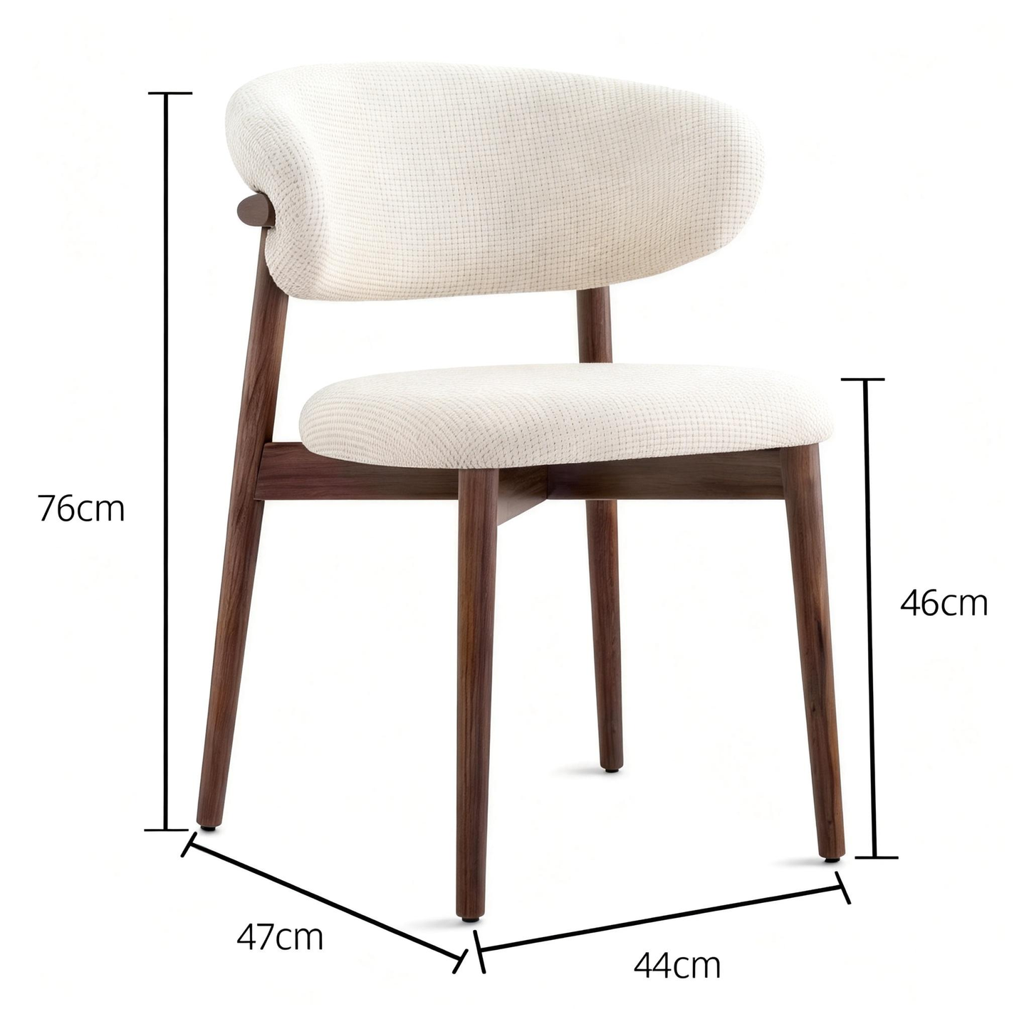 Nordic Light Luxury Dining Chair Minimalist Solid Wood Frame