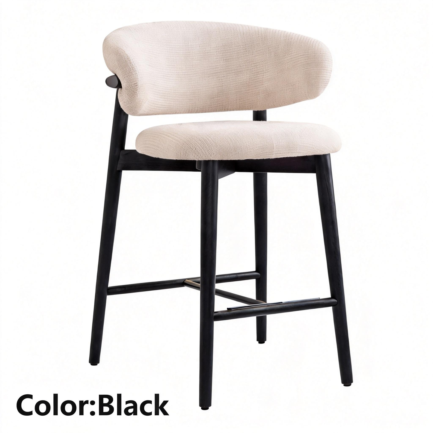Nordic Light Luxury Dining Chair Minimalist Solid Wood Frame