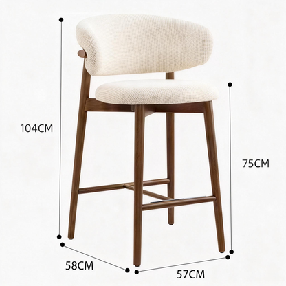 Nordic Light Luxury Dining Chair Minimalist Solid Wood Frame
