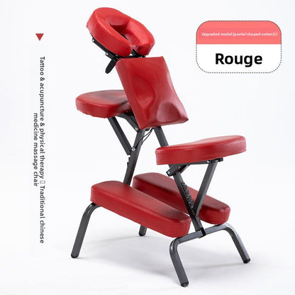 Foldable Tattoo & Acupuncture Massage Chair – Portable TCM Therapy, Gua Sha, and Reclining Stool