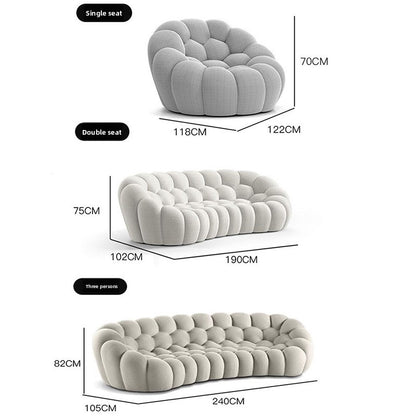 French Italian Trending Bubble Soccer Artistic Curved Elegant Sofa
