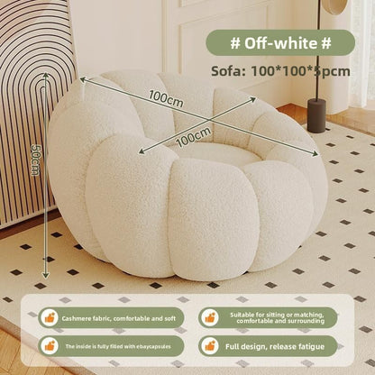 Pumpkin Bliss – Cream-Style Reclining Floor Chair for Cozy Bedrooms & Balconies