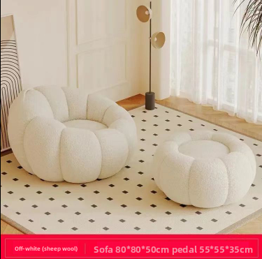 Pumpkin Bliss – Cream-Style Reclining Floor Chair for Cozy Bedrooms & Balconies