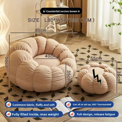 Pumpkin Bliss – Cream-Style Reclining Floor Chair for Cozy Bedrooms & Balconies