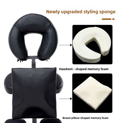 Foldable Tattoo & Acupuncture Massage Chair – Portable TCM Therapy, Gua Sha, and Reclining Stool