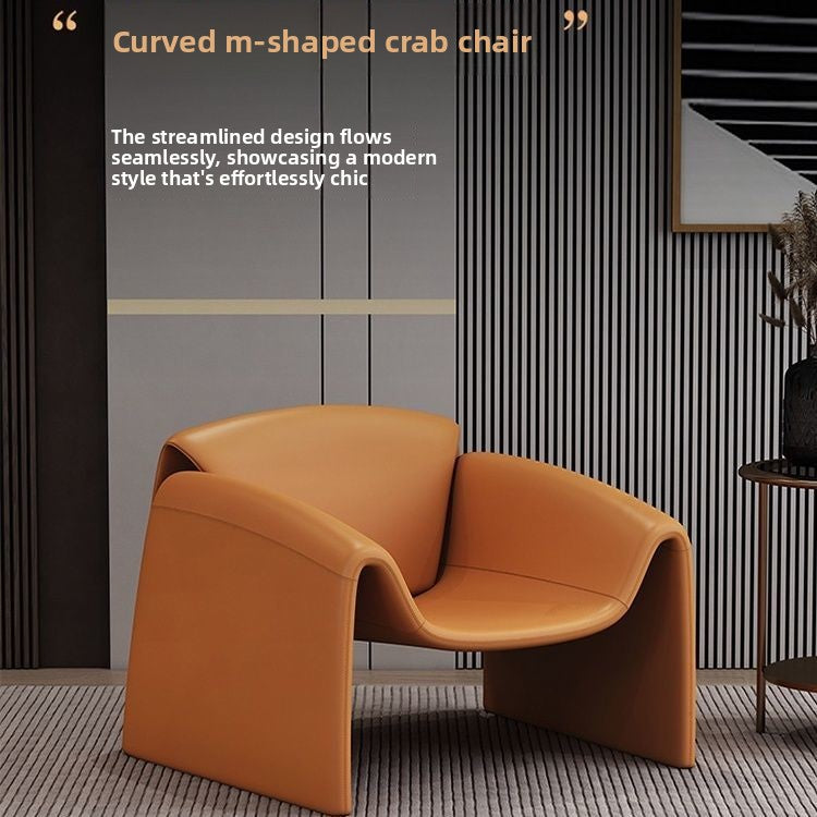 Contemporary Designer Crab Lounge Chair with Refined Minimalist Sculptural Form