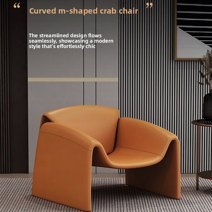 Contemporary Designer Crab Lounge Chair with Refined Minimalist Sculptural Form