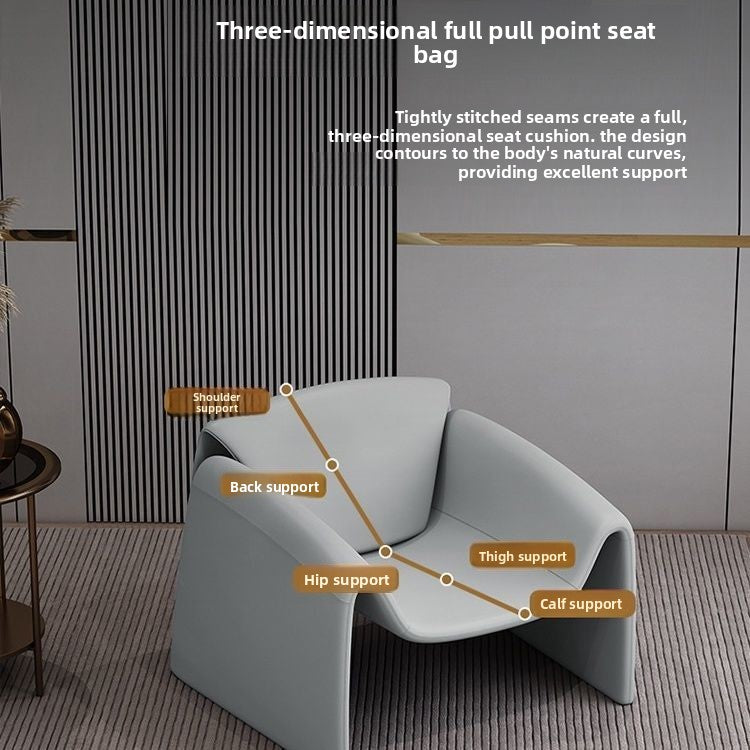 Contemporary Designer Crab Lounge Chair with Refined Minimalist Sculptural Form