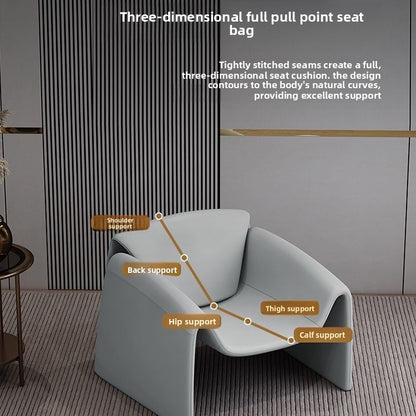 Contemporary Designer Crab Lounge Chair with Refined Minimalist Sculptural Form