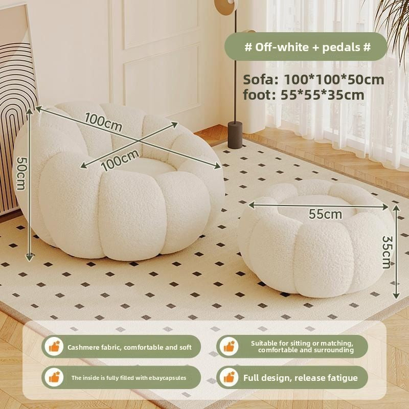 Pumpkin Bliss – Cream-Style Reclining Floor Chair for Cozy Bedrooms & Balconies