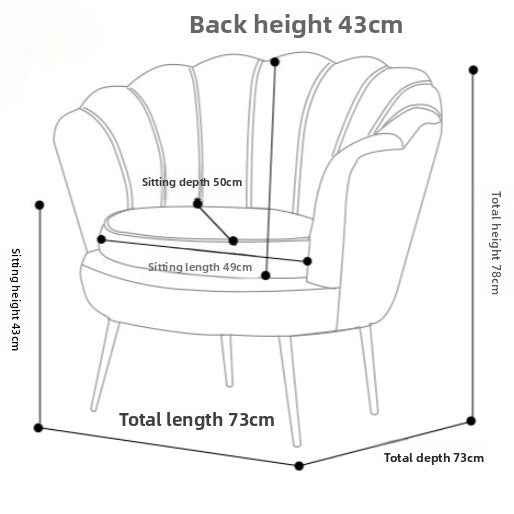 Lujoso sofá nórdico individual: moderno sillón minimalista para sala de estar, dormitorio y espacios boutique.