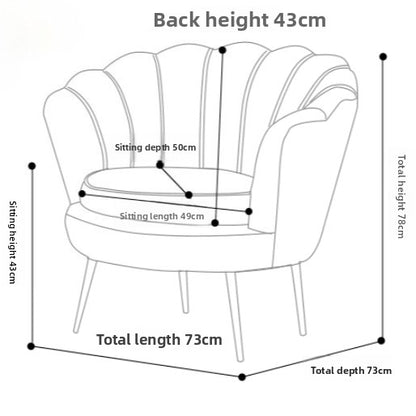 Lujoso sofá nórdico individual: moderno sillón minimalista para sala de estar, dormitorio y espacios boutique.